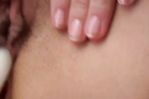 Charming golden-haired legal age teenager with slim body acquires glad with toys