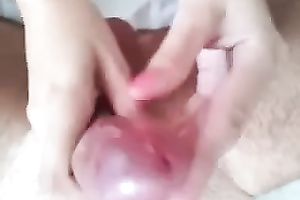 My breasty GF rubs my pecker untill it explodes with jizz