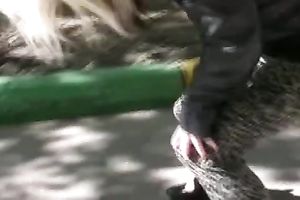 Lovely amateur Russian legal age teenager is constrained in public