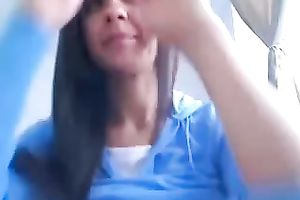 Amateur brunette hair hottie shows her scones and cameltoe for the cam