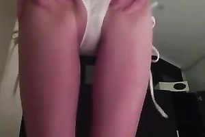 Dark-haired web camera cutie strokes her excellent butt in solo movie