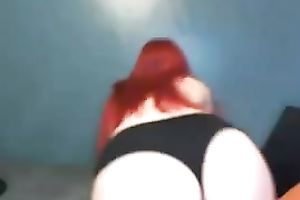 Cute redhead has saggy tits but quite marvelous booty