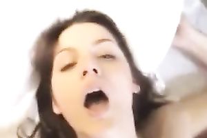 Awesome brunette hair coed receives screwed and facialed by me