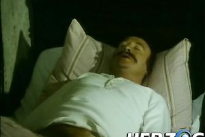 That lustful older dude feeds one wife with a shlong and copulates the other