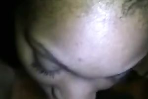 My ebony white women strips for me and then sucks my swollen dick