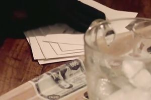 Bosomy retro golden-haired sucks a shaft previous to taking it in her coochie