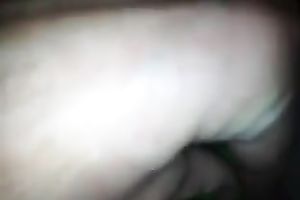 Fingering and permeating her hirsute and curly cunt with marital-device