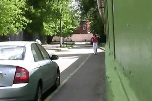 Tanya makes a puddle in a public place in urinate fetish movie