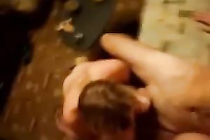 Me and my buddy sharing a slim blonde bitch in Male+Male+Female homemade movie
