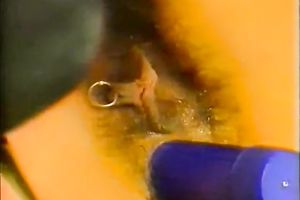 Brown-haired doxy receives her bawdy cleft fisted by her lesbo allies