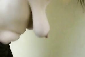 My excited spouse loves to play with my large saggy milk sacks