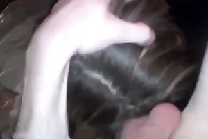Teen hussy sucks my knob and licks my balls and butthole