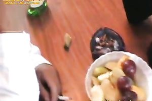 Short-haired dark brown Olesia disrobes and demonstrates her body