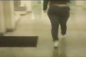 Winter spy livecam movie scene with a big-assed woman wearing jeans