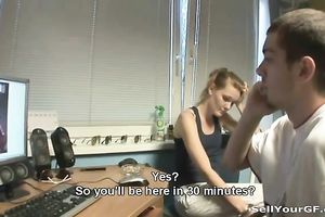 Dirty-minded bimbo acquires drilled in sideways position