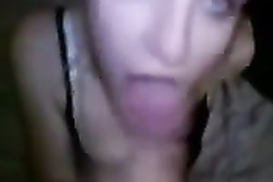 Serbian golden-haired legal age teenager girlfriend got a mouthful of cum