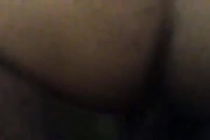 This skanky nympho with big black wazoo likes getting pounded from behind