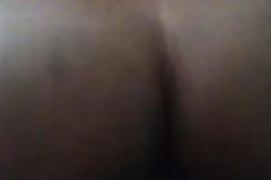 This skanky nympho with big black wazoo likes getting pounded from behind