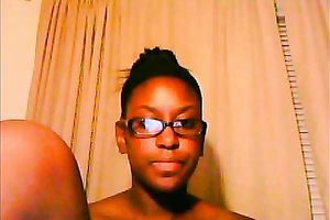 Young and nice-looking swarthy chick on the web camera teasing me