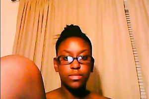 Young and nice-looking swarthy chick on the web camera teasing me