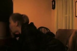 Cock lust golden-haired proudly shows off her cock engulfing skills