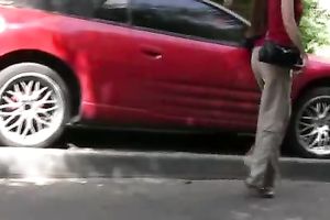 A voyeur fetishist spies on brunette hair Russian hottie pissing