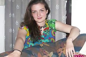 Lascivious brunette hair doxy demonstrates her goodies