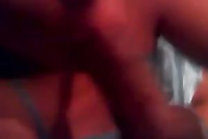 Gorgeous dark brown girlfriend giving me a precious oral-job