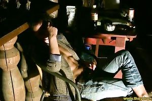 This short haired skank with a nice tatttoo on her back prefers being topless