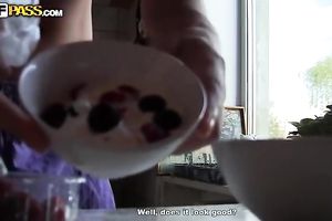 POV movie with an astonishing legal age teenager engulfing her lover's shaft