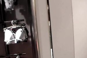 Slim and hot amateur white women is trying out hawt underware in a dressing room