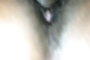 Fucking my dark wife's snatch and covering her gazoo with ball batter
