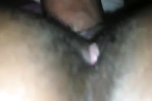 Fucking my dark wife's snatch and covering her gazoo with ball batter