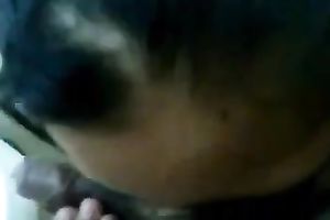 Dark skin Indian college girlfriend blows me on webcam