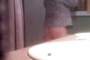Spying on my toothless black cock sluts peeing in the washroom