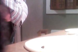 Spying on my toothless black cock sluts peeing in the washroom