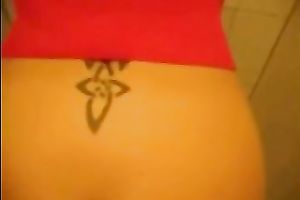 Hot golden-haired hottie gets drilled in her pointer sisters and in her muff in rest room