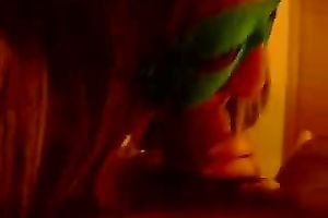 Masked harlot treats my rock hard ramrod like it is gold