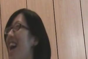 My four eyed Asian GF just can't live without riding my knob in cowgirl position