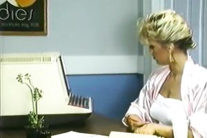 Mega breasty blonde mama copulates a attractive fellow in the office