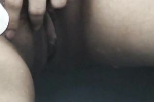 My cute brunette chick in the baths playing with her slit