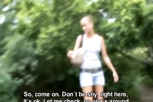 Palatable svelte blondie isn't shy to flash her goodies