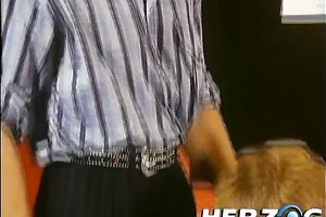 Fair-haired milf shows her irrumation skills in retro episode