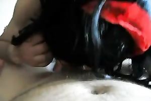 Ugly Paula sucking large ramrod of her fresh ally