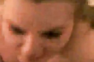 Interracial POV fellatio from a lewd chunky co-worker