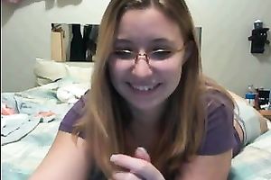 Nerdy web camera white bitch teases with her stinky feet in bawdy socks