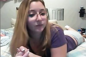 Nerdy web camera white bitch teases with her stinky feet in bawdy socks