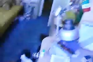 My glamorous GF in glasses is riding my rod in reverse cowgirl position