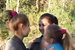 Amateur Russian college beauties have outstanding joy outdoors