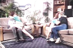 Incredibly impure minded FFMM loping with excited bosomy tootsies